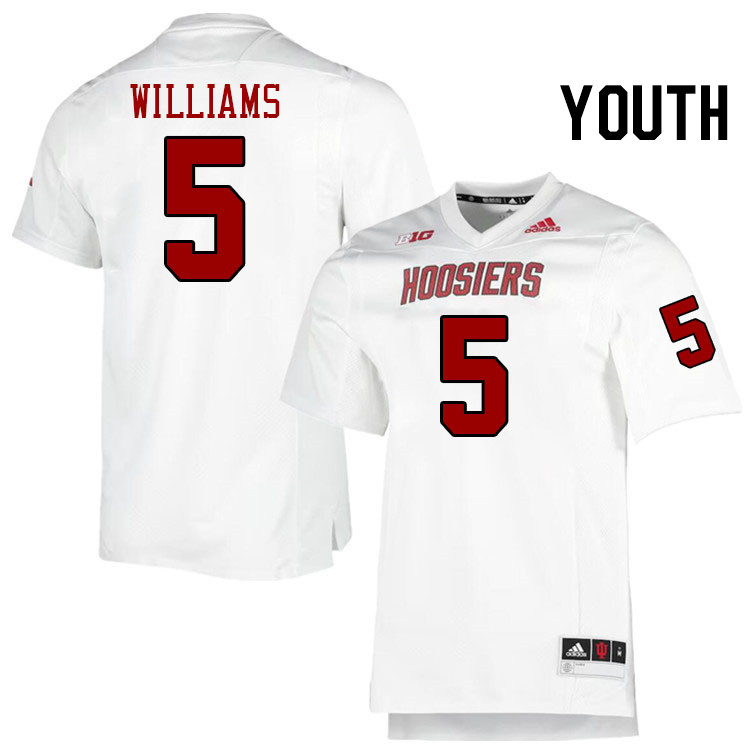 Youth #5 Ke'Shawn Williams Indiana Hoosiers College Football Jerseys Stitched-Retro White